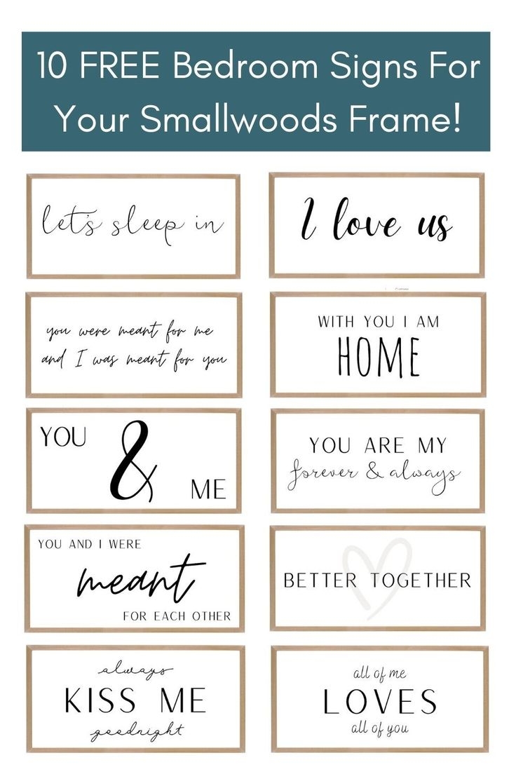 10 Free Bedroom Sign Downloads Perfect For A Smallwoods Custom Frame Simply Lovely Living