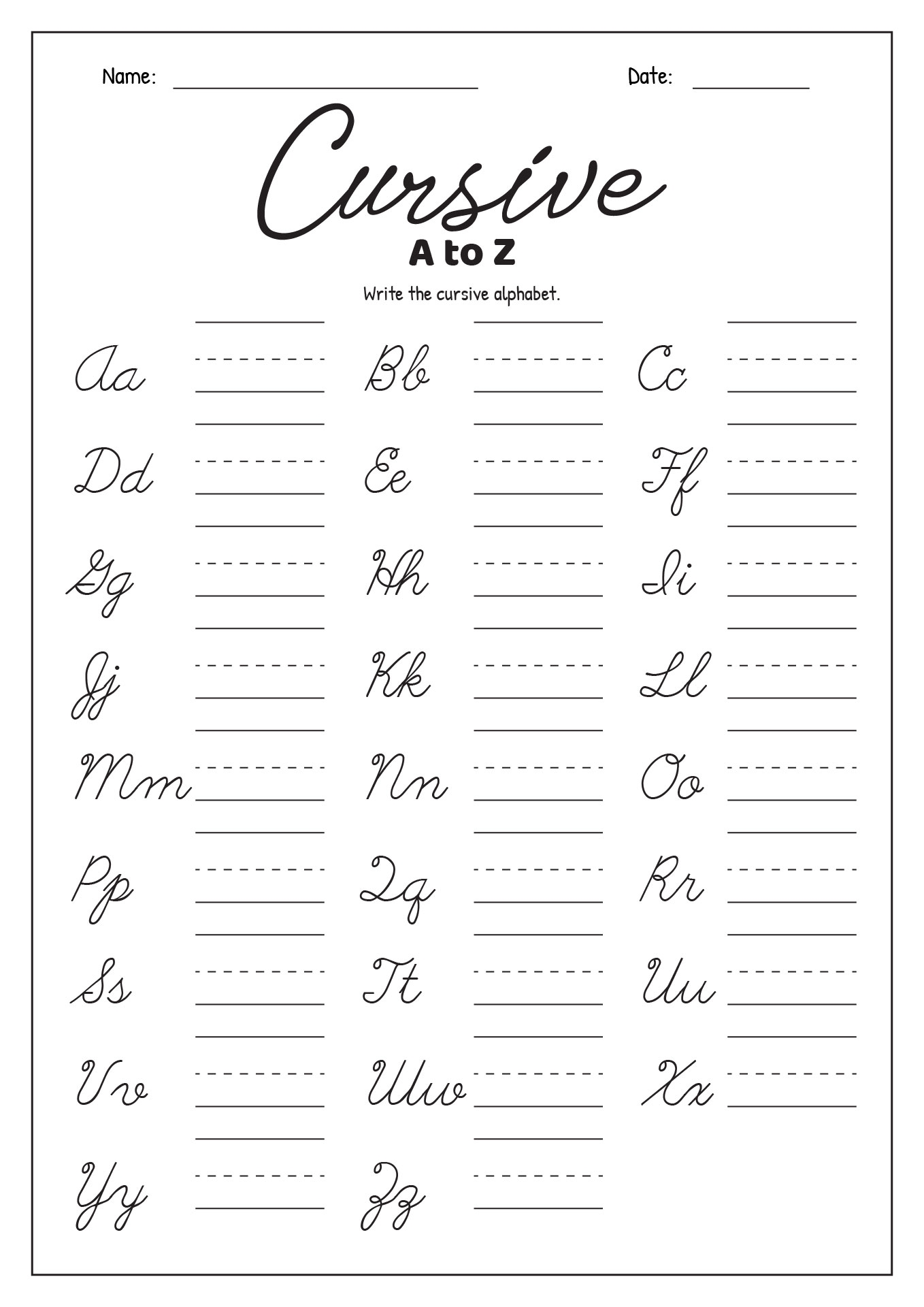16 Cursive Writing Worksheets For 3rd Grade Free PDF At Worksheets Library