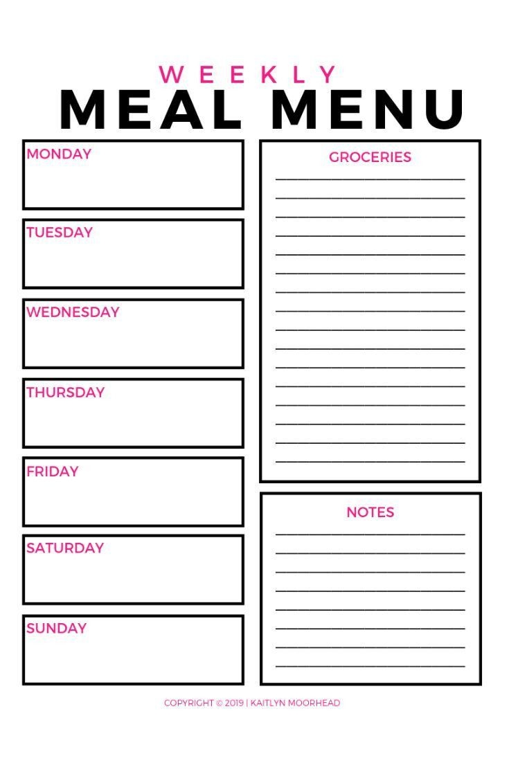 20 Meal Plan Template Free Simple Template Design