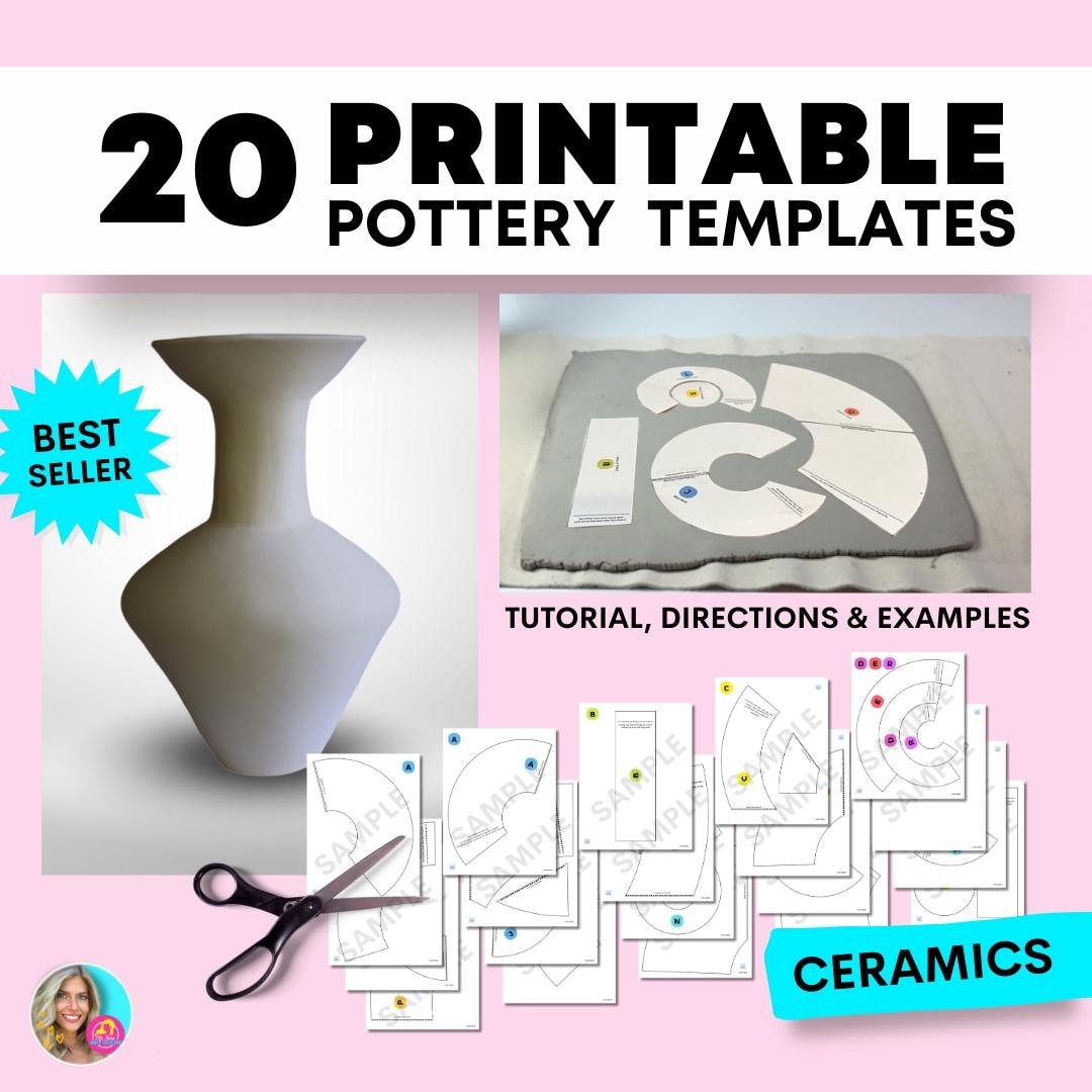 20 Printable Pottery Templates Forms Guide Tutorial And Examples Of Ceramics Etsy Australia
