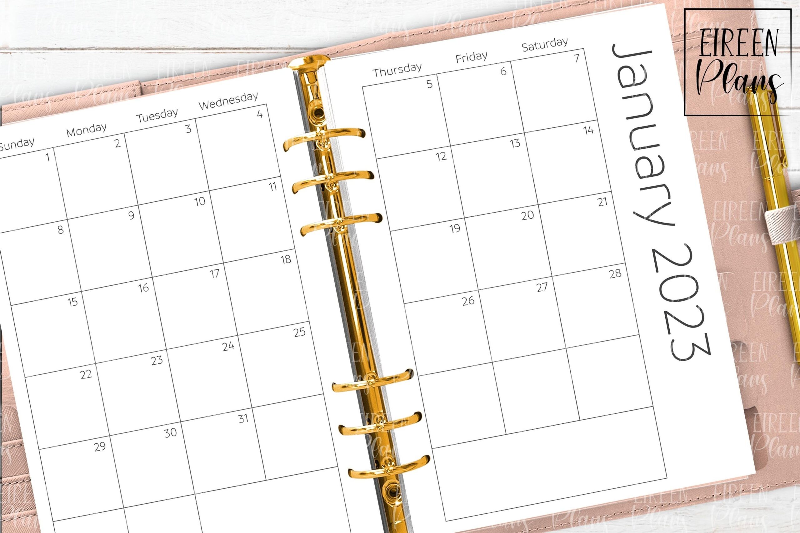 2023 Monthly Printable Inserts For A5 Planners 271347 