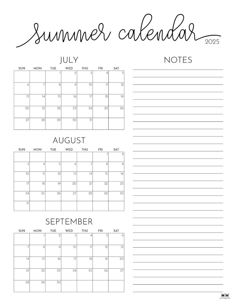 2025 Summer Calendars 27 FREE Printables Printabulls 2025 Summer Calendars 27 FREE Printables Printabulls