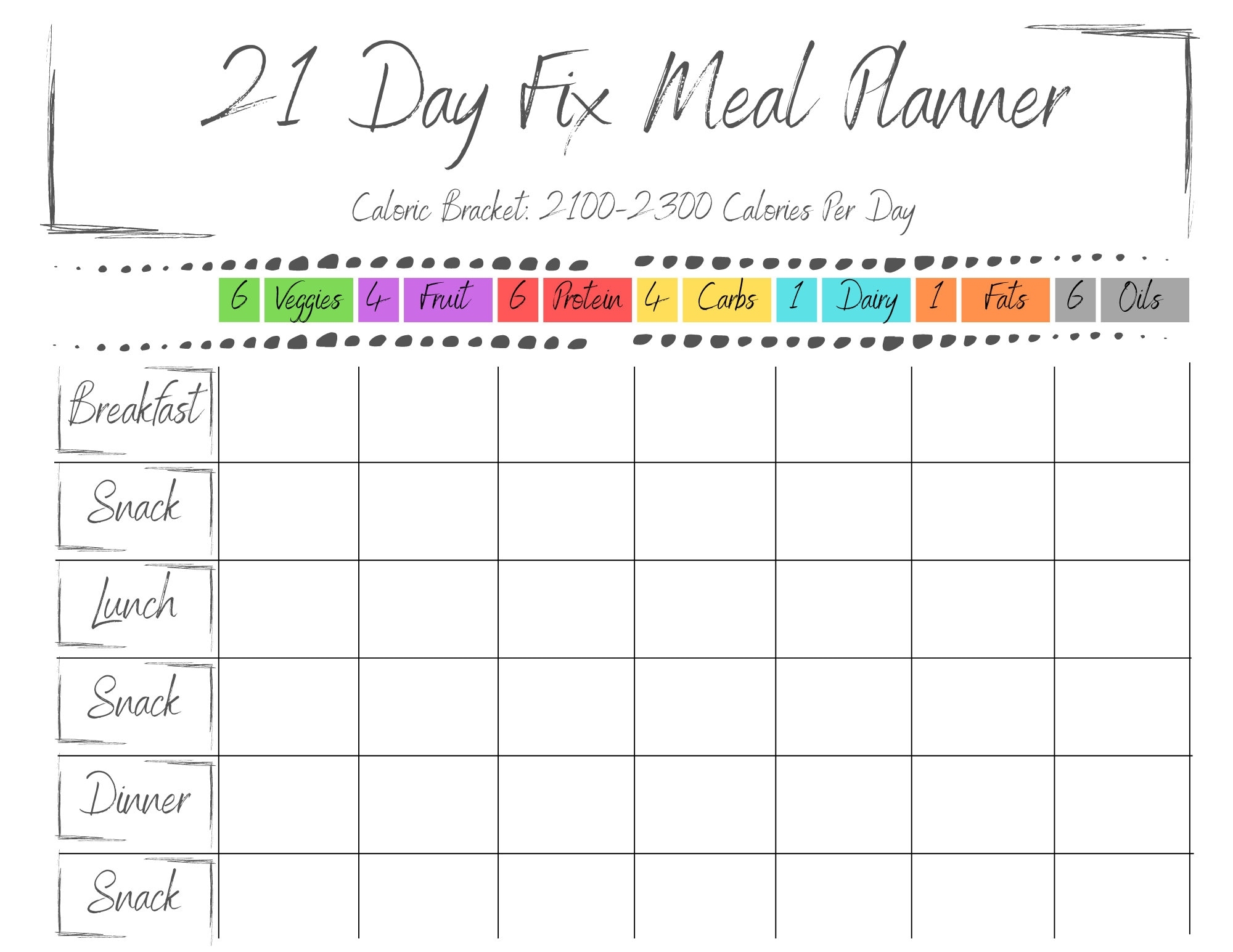 21 Day Fix 2100 2300 Planner Bundle Etsy