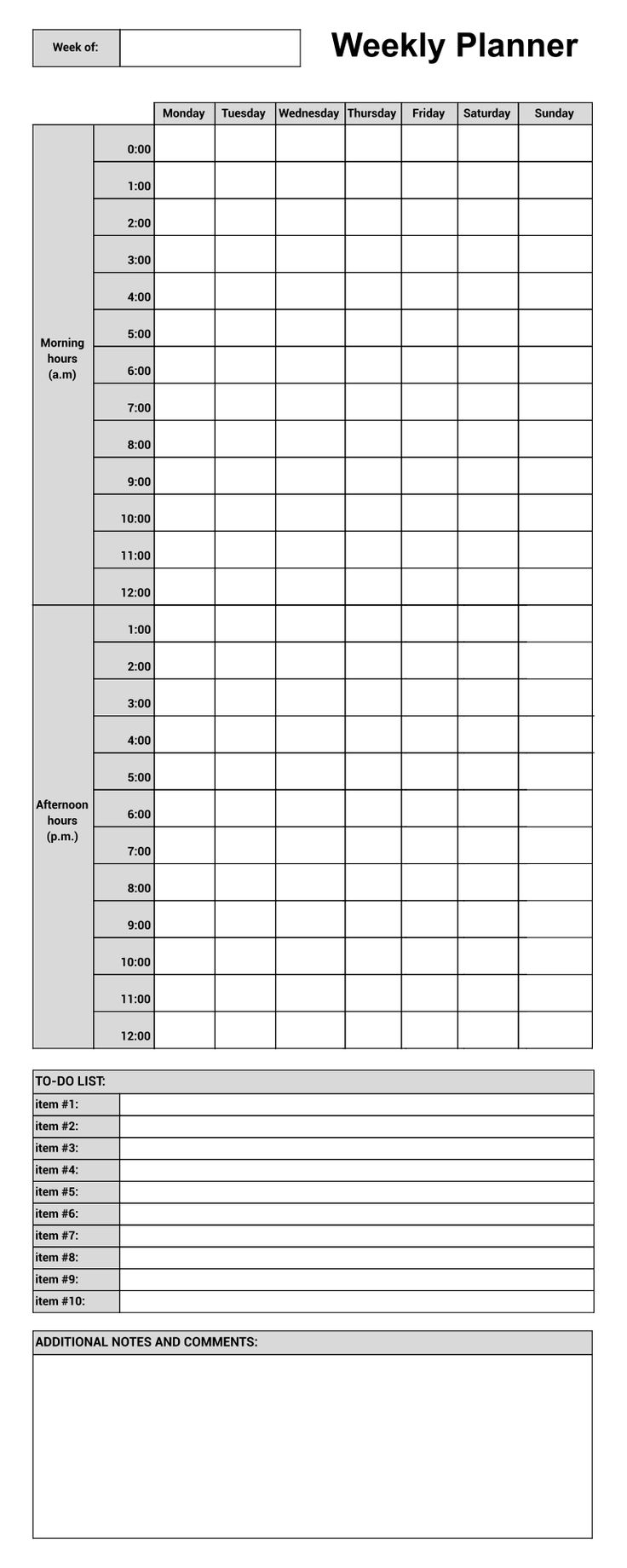 24 Hour Calendar 10 Free PDF Printables Printablee