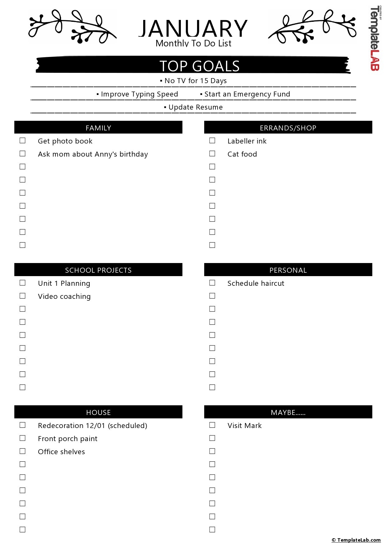 excel spreadsheet printable todo list template word