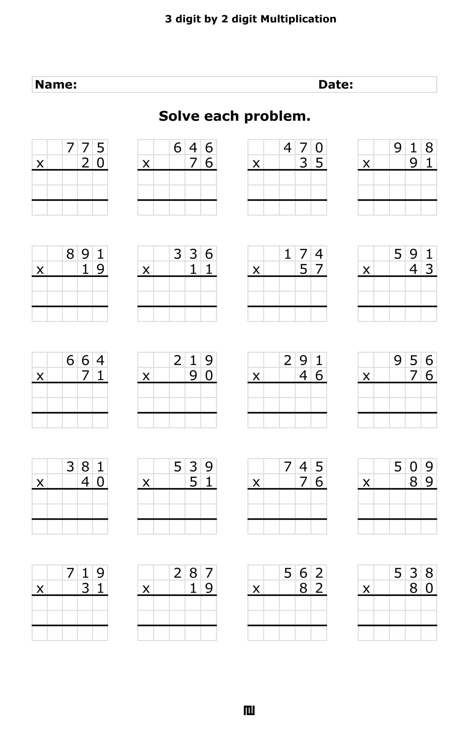 3 digit By 2 digit Multiplication Worksheets 100 Pages PDF Download Etsy 3 digit By 2 digit Multiplication Worksheets 100 Pages PDF Download Etsy