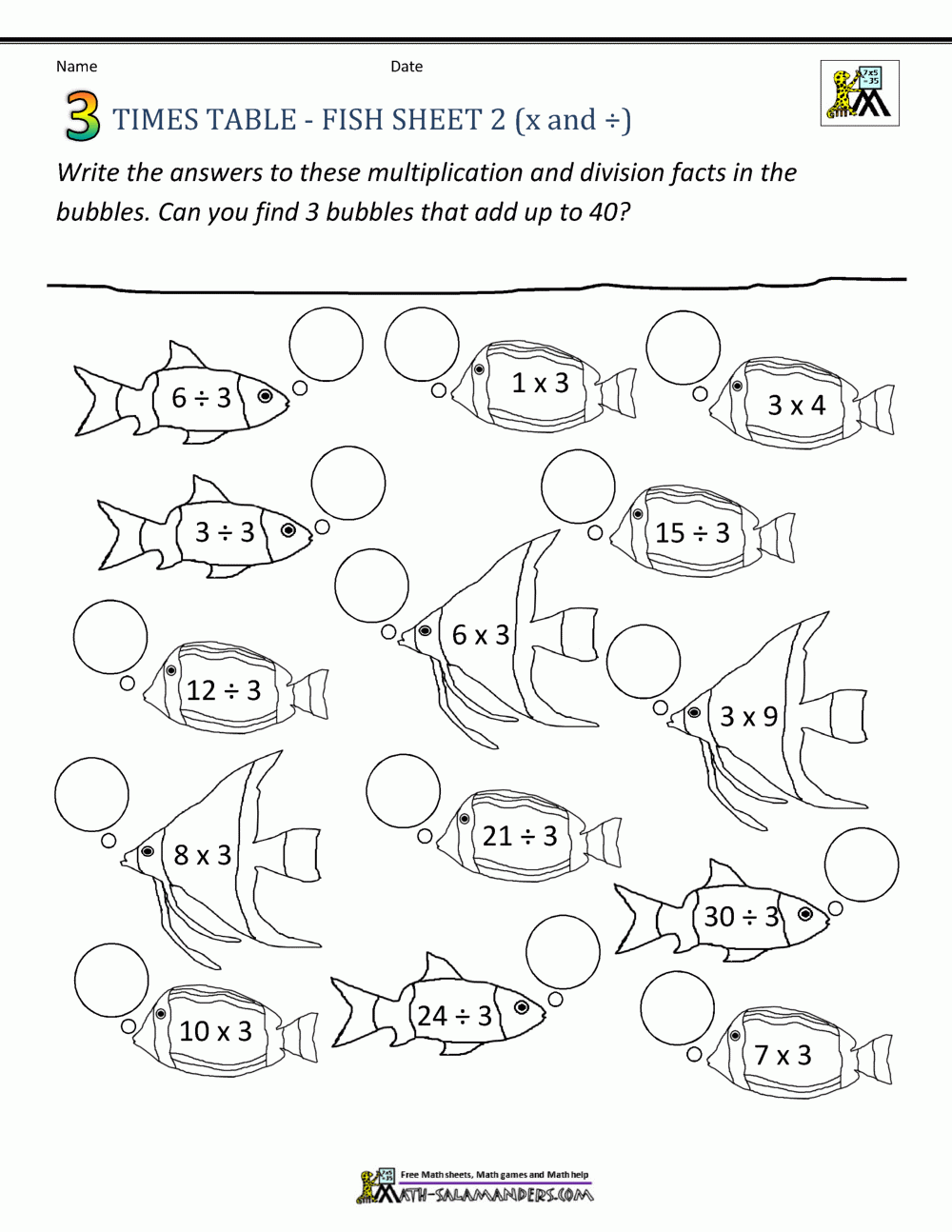 3 Times Table Worksheet Collection