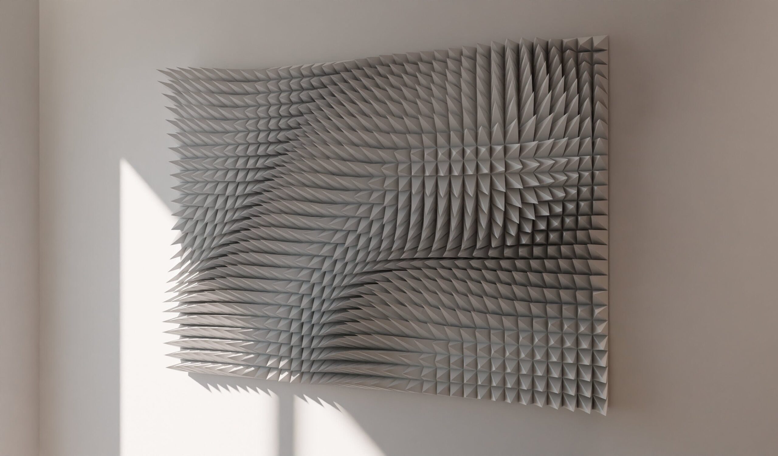 3D Printed Wall Art White Abstract Home Decor Elegant Parametric Spike Wall Panel 3D Printed Sculpture Etsy