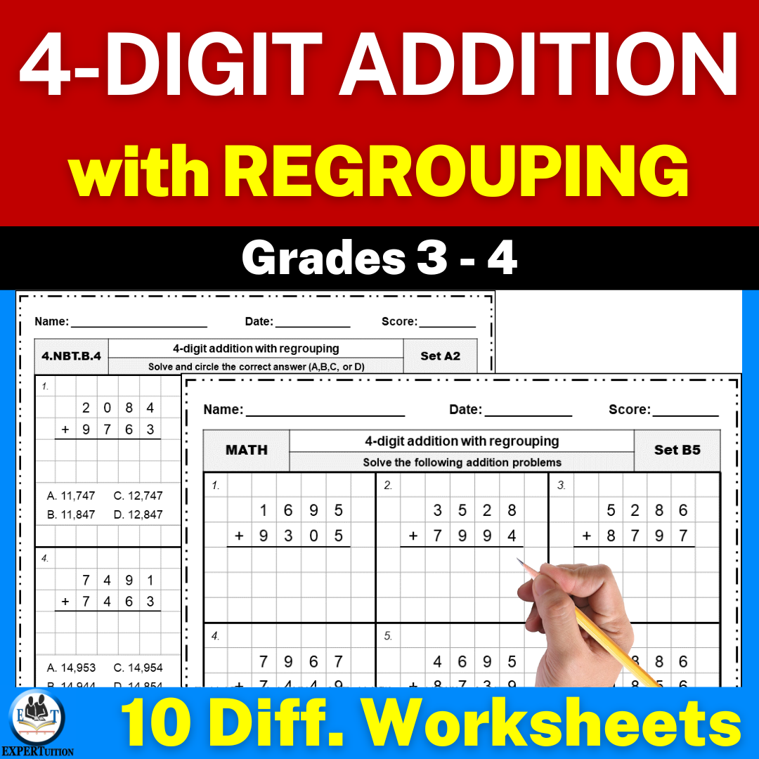 4 Digit Addition With Regrouping Worksheets ExperTuition