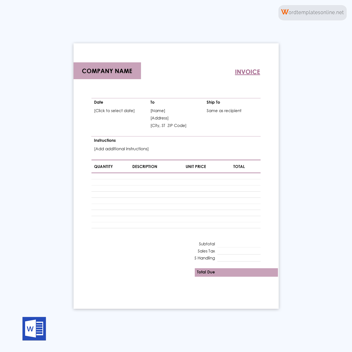 40 Free Blank Invoice Templates Excel Word Edit Print