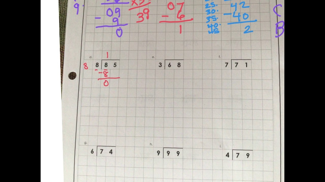 4th Math Graph Paper Divsion YouTube
