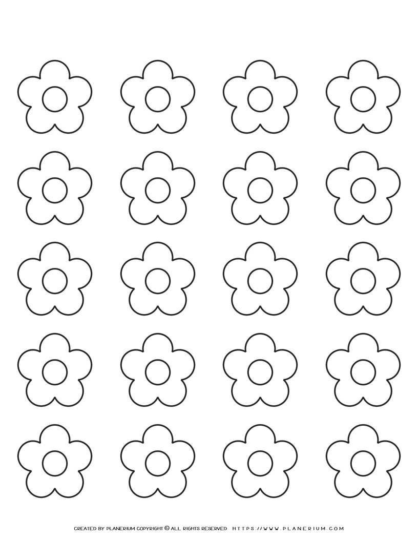 5 Petal Flower Template Twenty Flowers Planerium Worksheets Library
