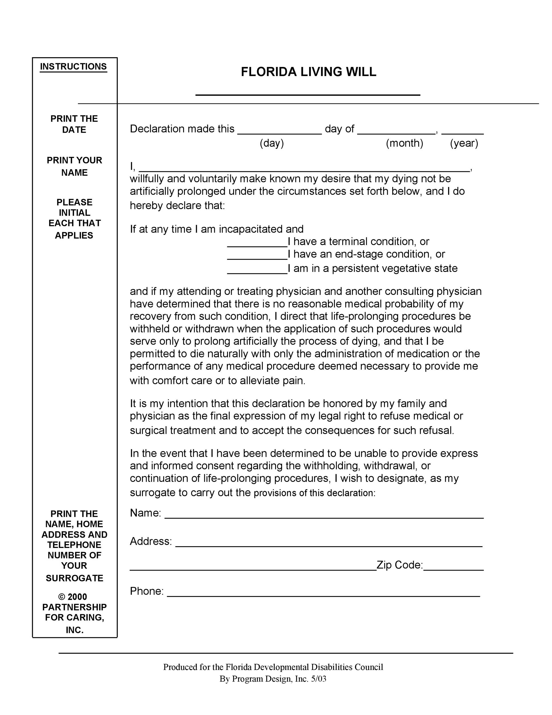 50 Free Living Will Templates Forms Word TemplateLab