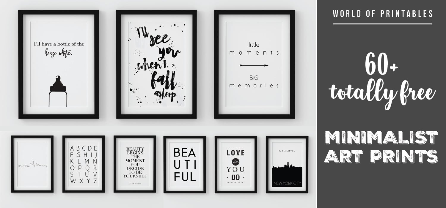 free black and white printable wall art