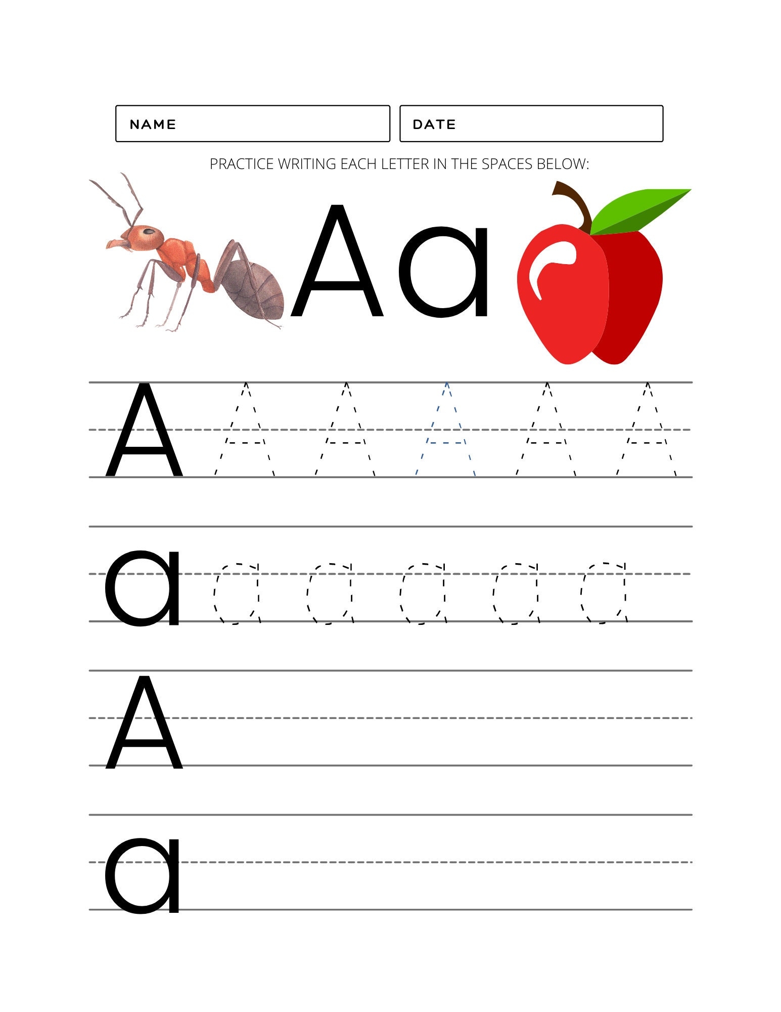 A To Z 26 Alphabet Worksheets PDF Etsy UK