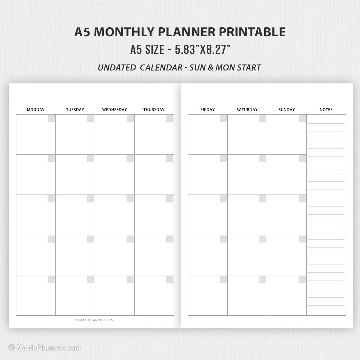a5 planner printables free
