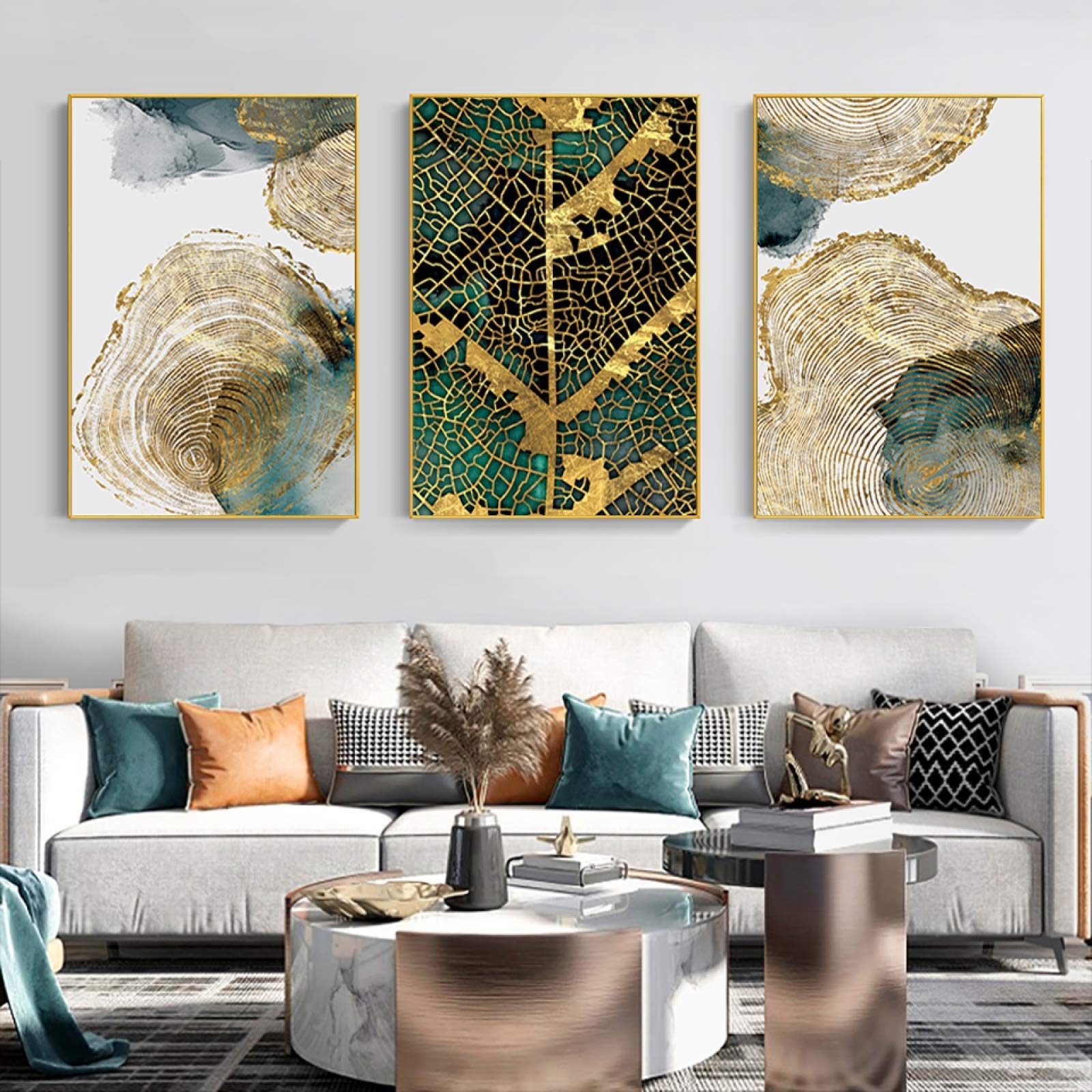 Abstract Wall Art On Canvas Leaf And Trunk Texture Poster Print Nordic Decorative Picture Painting Modern Living Room Decoration 20x30x3 Frameless Amazon de Home Kitchen