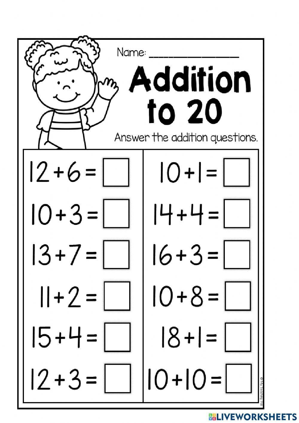 Adding And Subtracting Through 20 Worksheet Live Worksheets Worksheets Library Adding And Subtracting Through 20 Worksheet Live Worksheets Worksheets Library