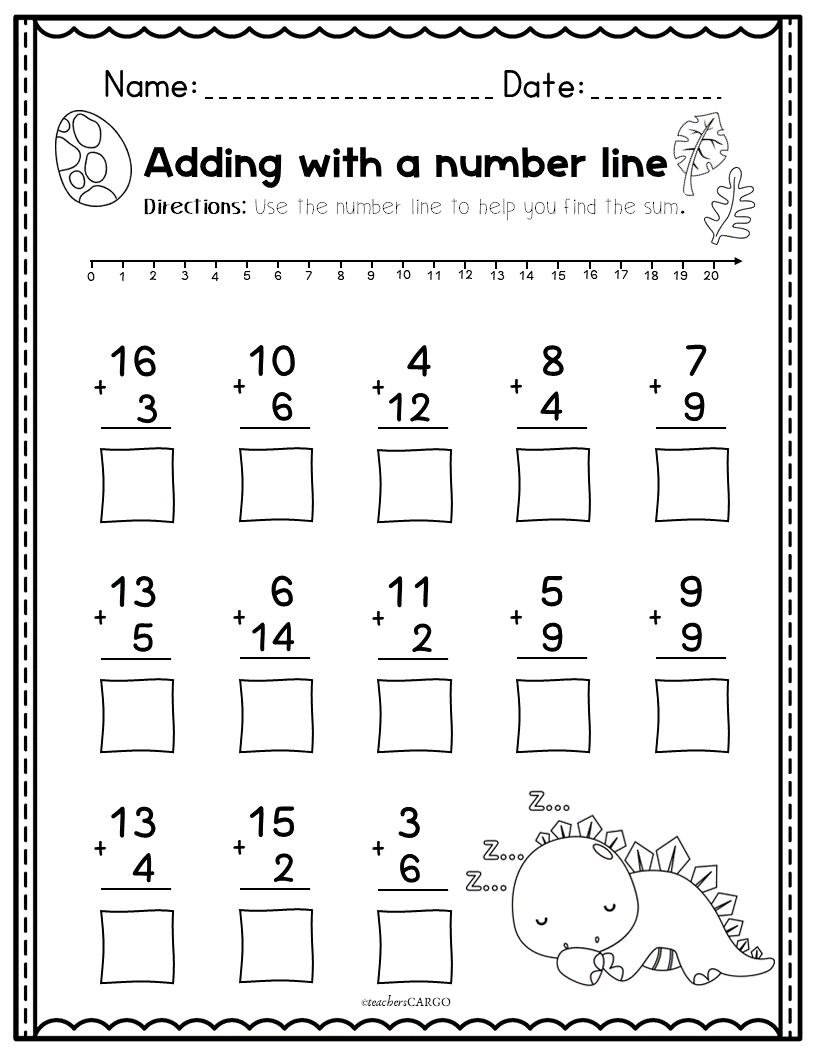 Addition And Subtraction Within 20 Printable Number Lines To 20 Made By Teachers Addition And Subtraction Within 20 Printable Number Lines To 20 Made By Teachers