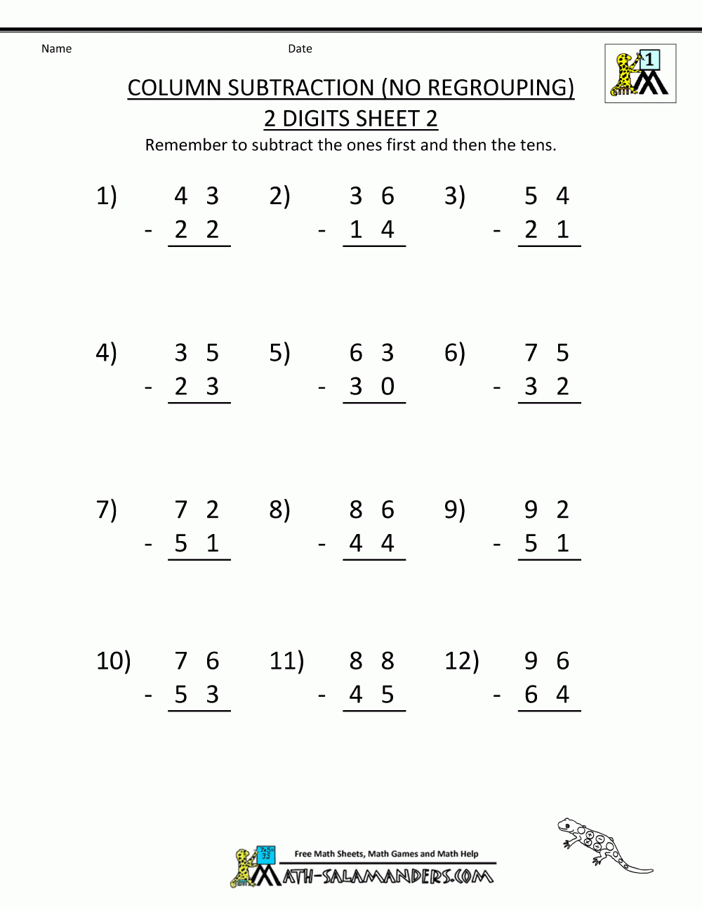 Addition Without Regrouping Worksheets For Grade 1