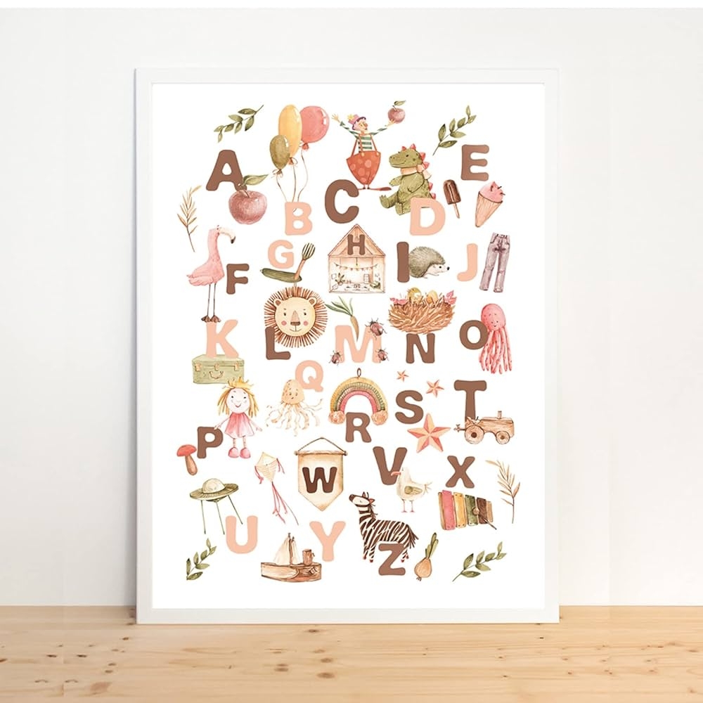 Alphabet ABC Poster Print Boho Alphabet Letter Wall Pictures Canvas Picture Baby Gift Picture For Children s Room Boho Children s Room Home Decor 30 X 50 Cm Unframed Amazon de Baby Products