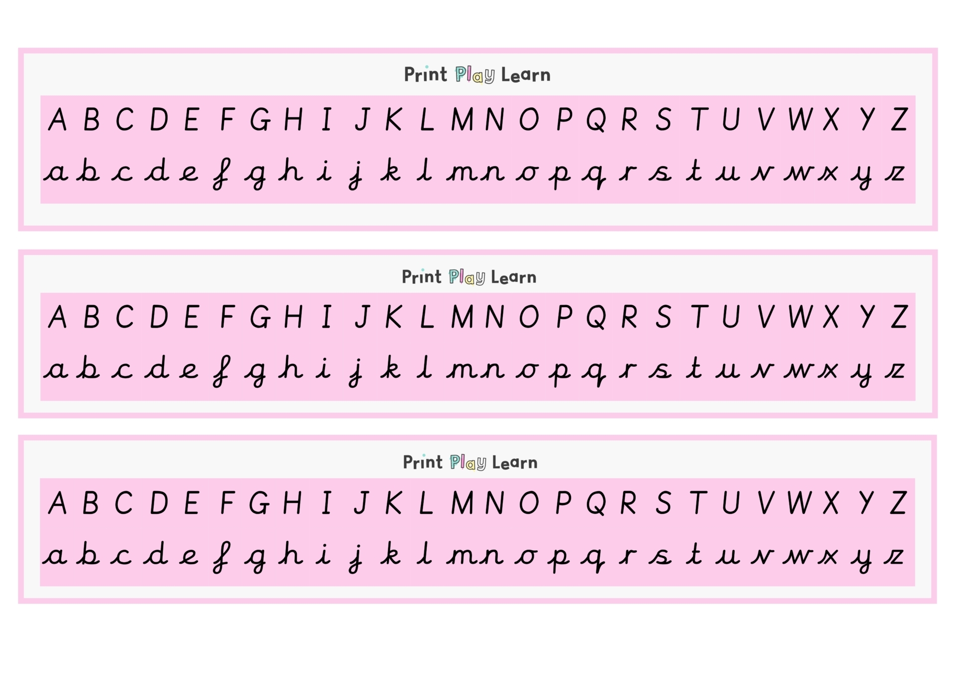 printable cursive alphabet chart