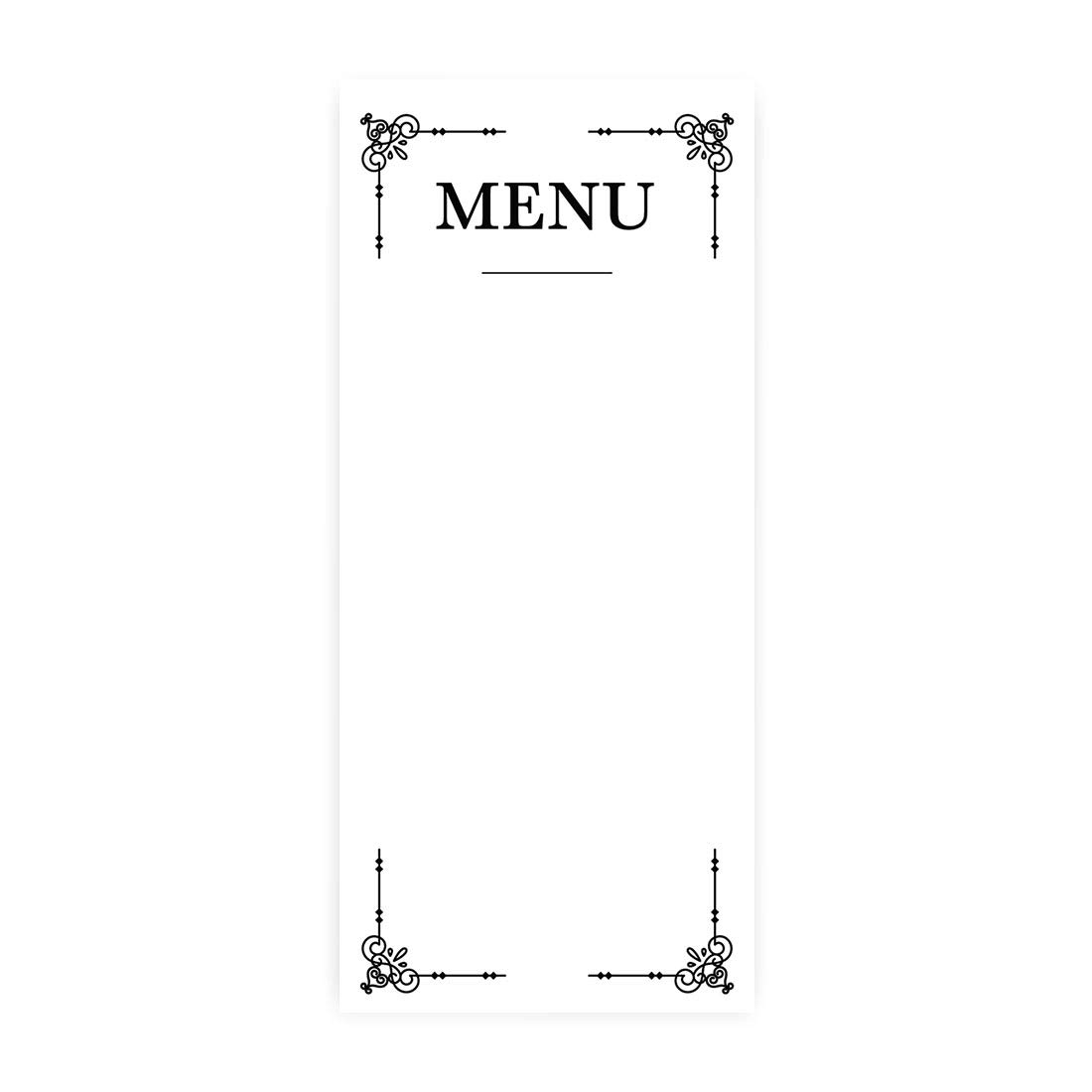 Amazon Andaz Press Black Art Deco Printable Wedding Paper Menu Cards For DIY Printer Premium Cardstock For Dinner Table Place Settings Programs Rehearsals Reception Pack Of 56 4 X 9 Inches