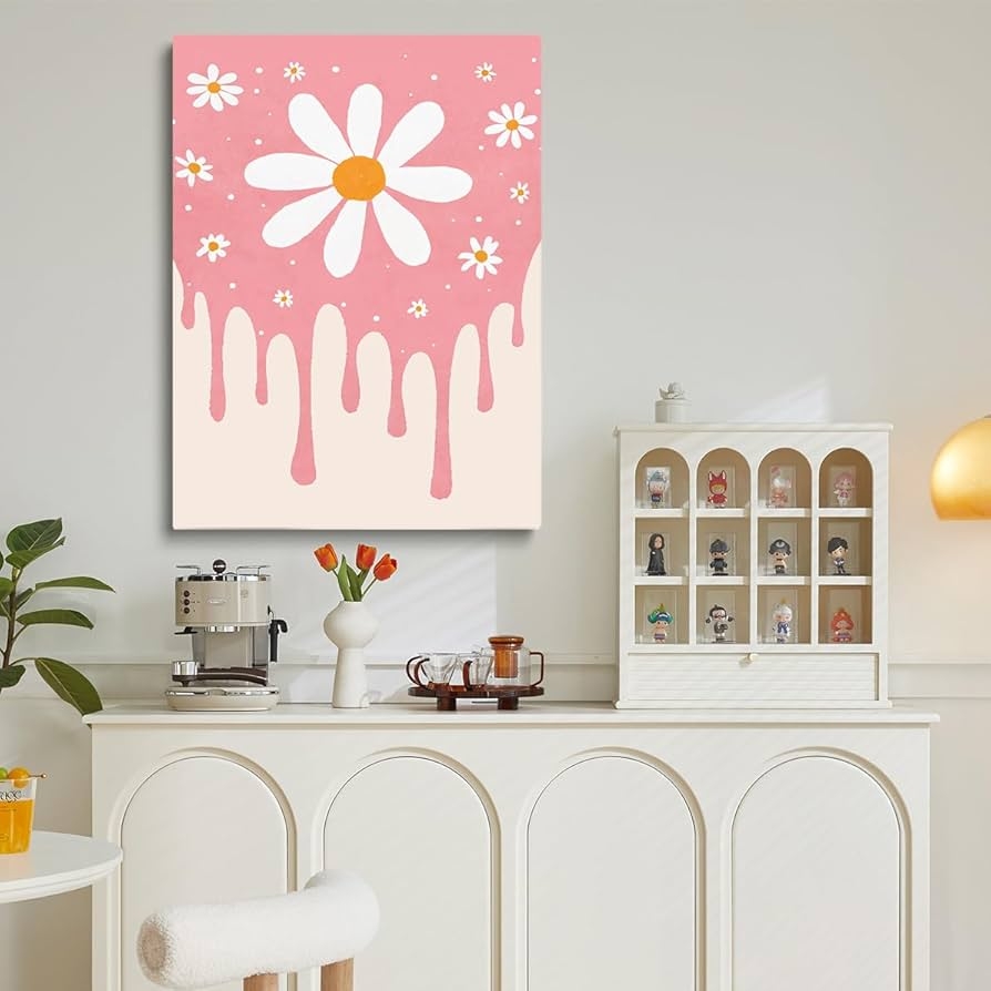 Amazon Preppy Wall Decor Dorm Pink Printable Poster Preppy Aesthetic Print Daisy Pastel Art Print Preppy Art Print Girl Nursery Decor Wall Print 24x36 framed Posters Prints