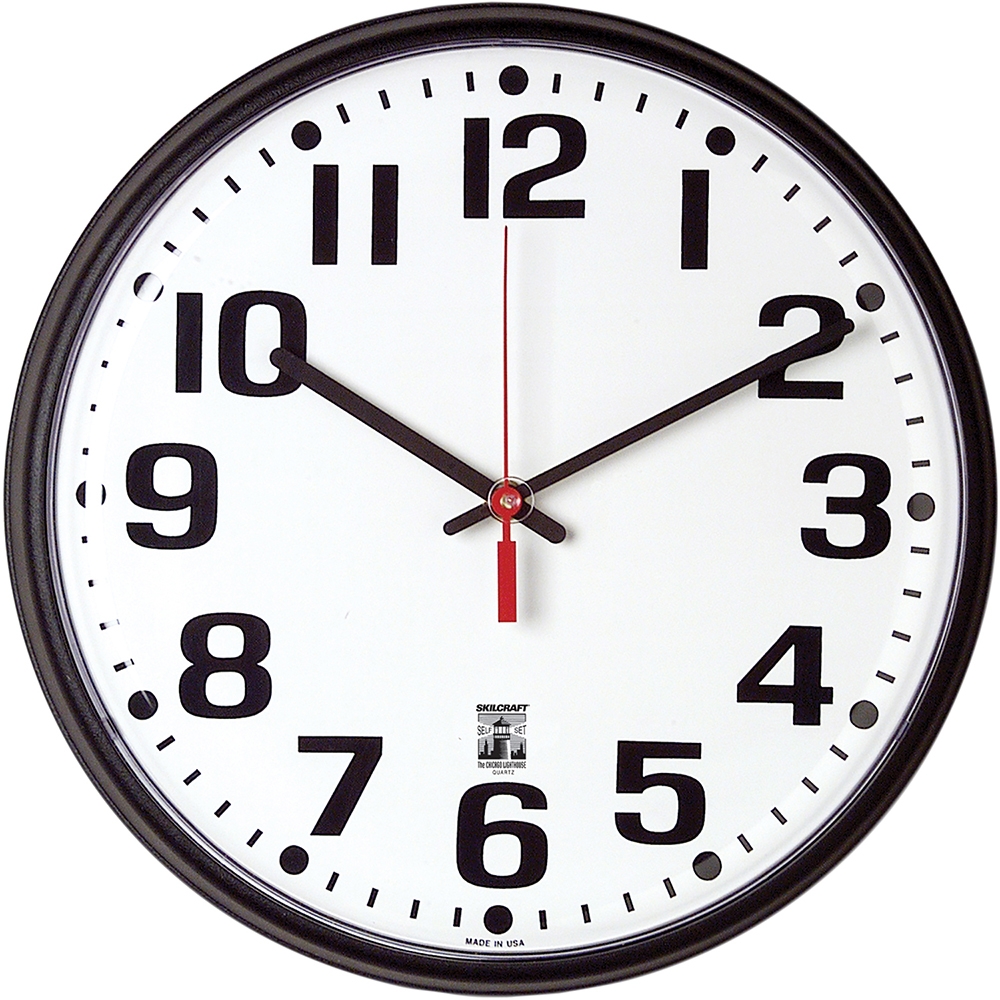Analogue Clock Face Two Hand Clock Clock Moving Second Hand Stock AbilityOne Office Wall Clocks