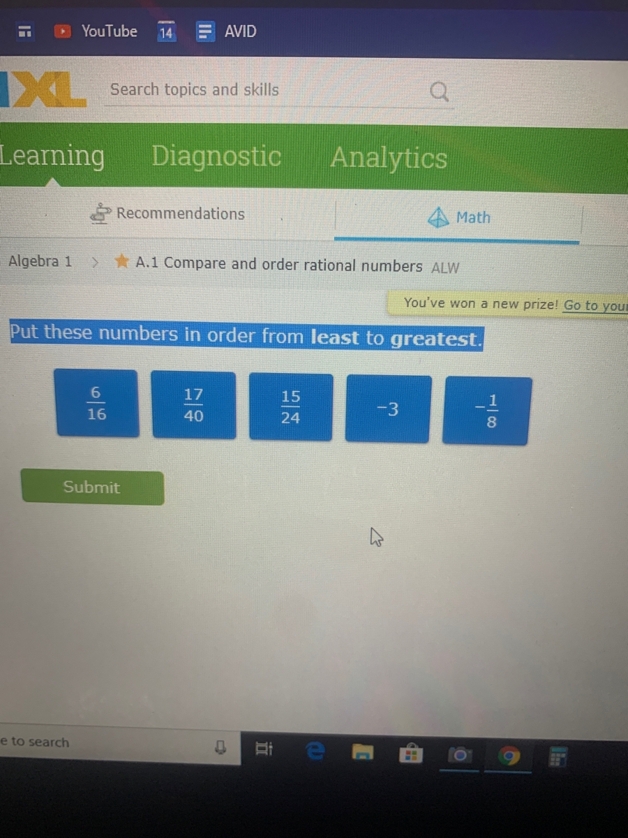 put these numbers in order from least to greatest
