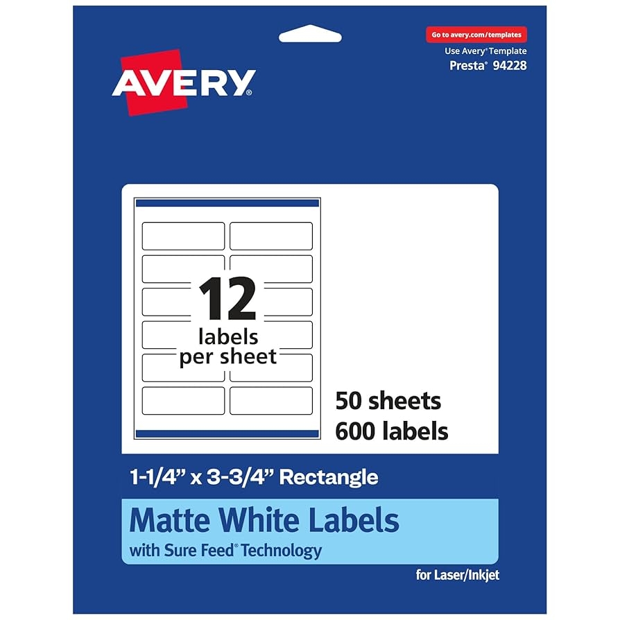 Avery 600 X 3 75 Cm Rectangular Secure Trap Labels Matt White Printable Amazon de Stationery Office Supplies