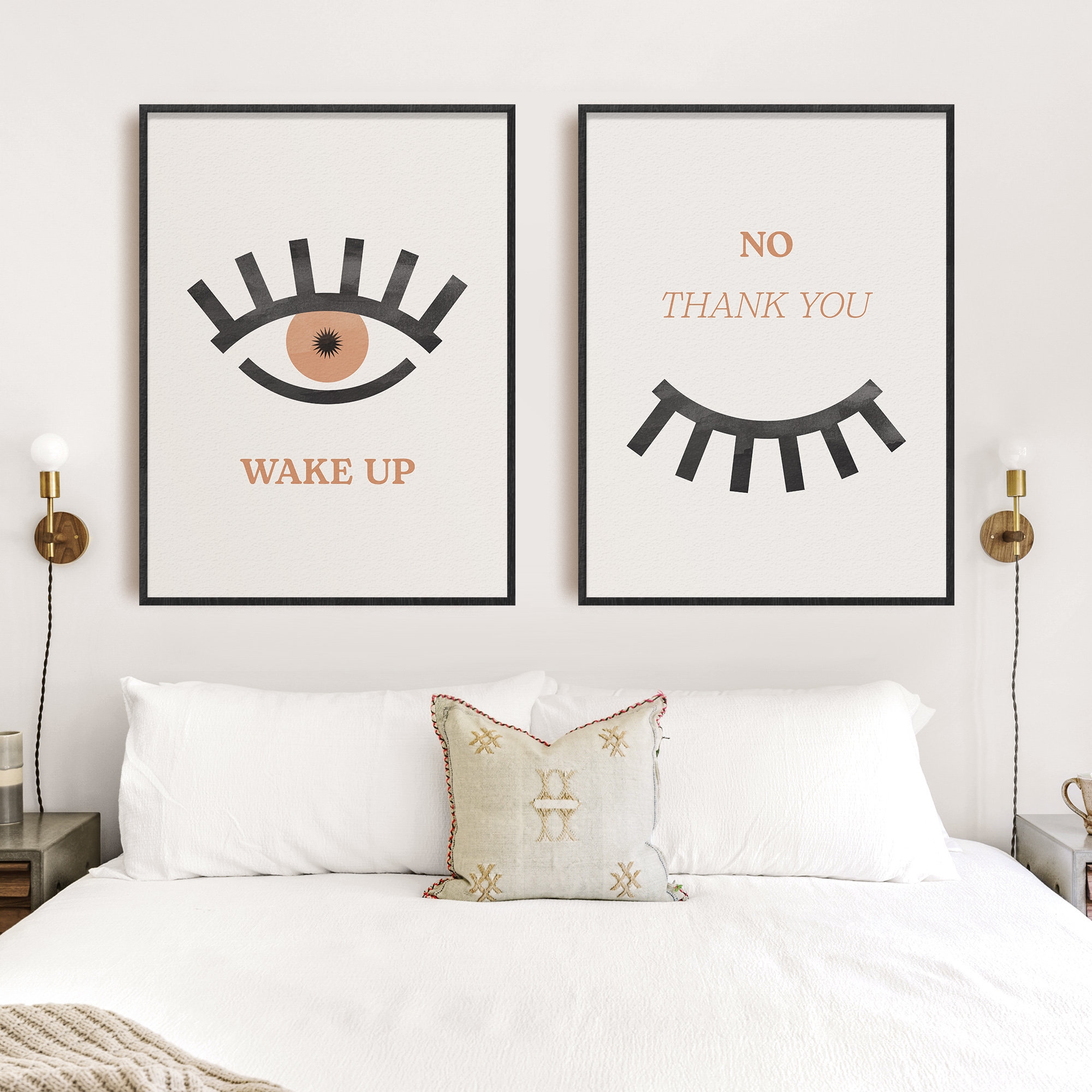 Bedroom Eye Art Prints Wake Up No Thank You digital Download Etsy UK