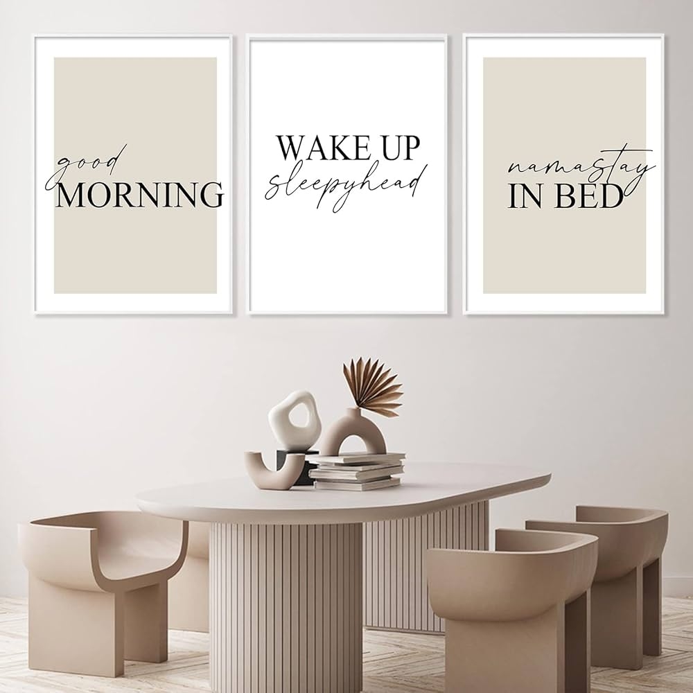 Bedroom Prints Neutral Wall Art Inspirational Quotes Print Minimalist Paintings Funny Typography Wall Art Bedroom Canvas Wall Art Over Bed 16x24 Inch Frameless Amazon de Home Kitchen