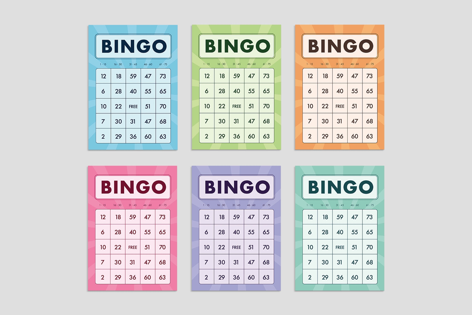 free printable bingo template