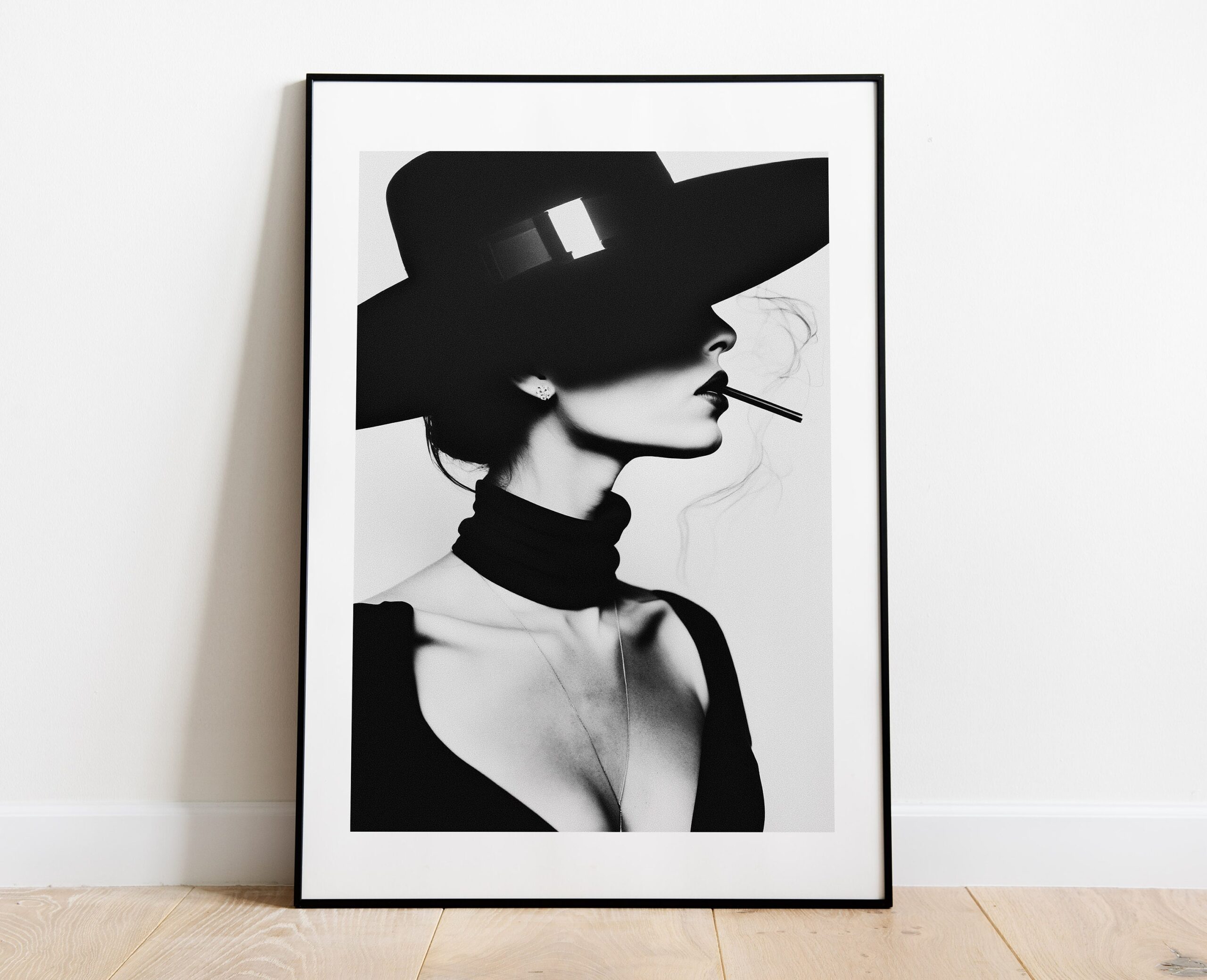 Black And White Fashion Wall Art Woman Smoking Master Bedroom Wall Decor Preppy Wall Art PRINTABLE INSTANT Download 