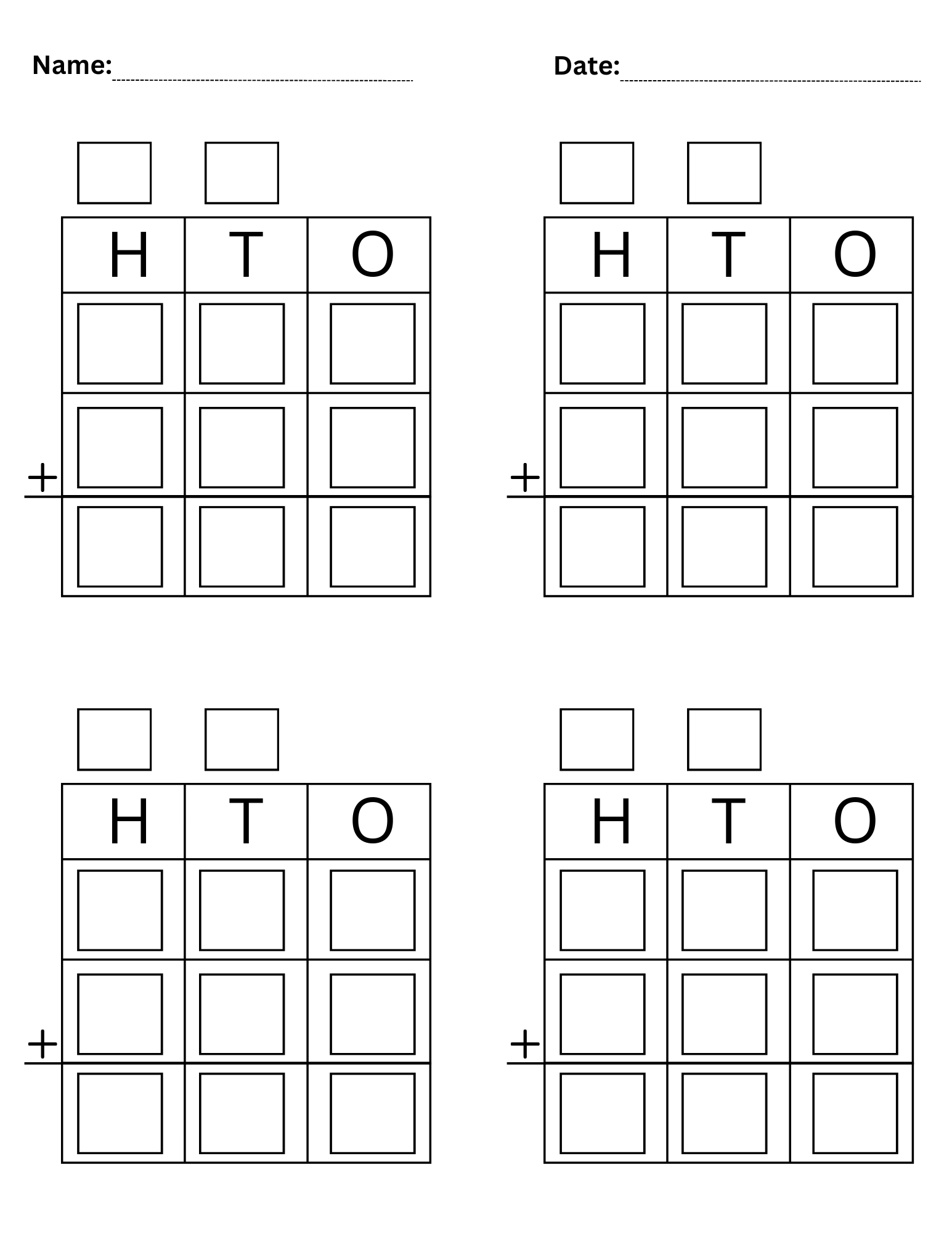 Blank 3 Digit Addition Worksheets Three Digit Addition Regrouping Template Made By Teachers