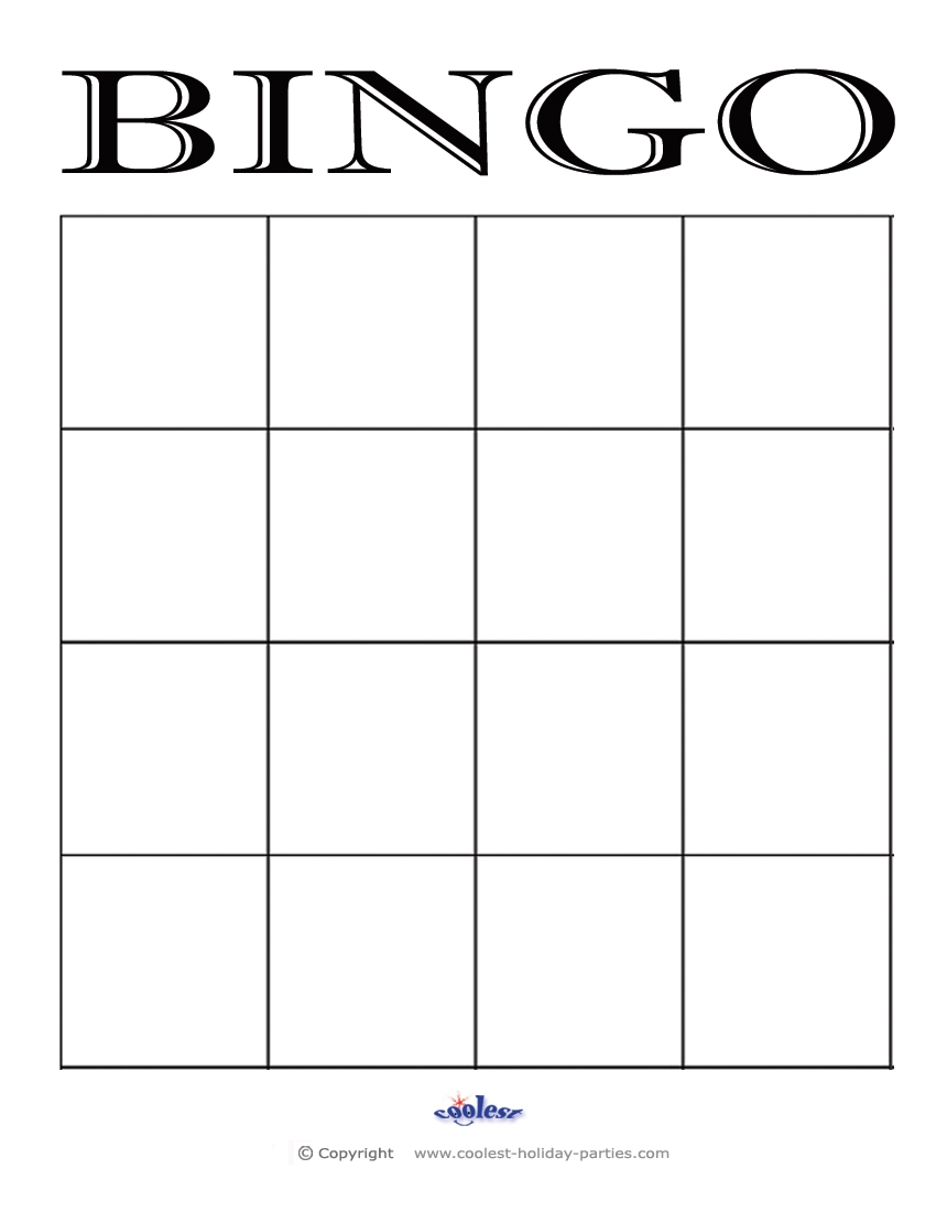 blank bingo template printable