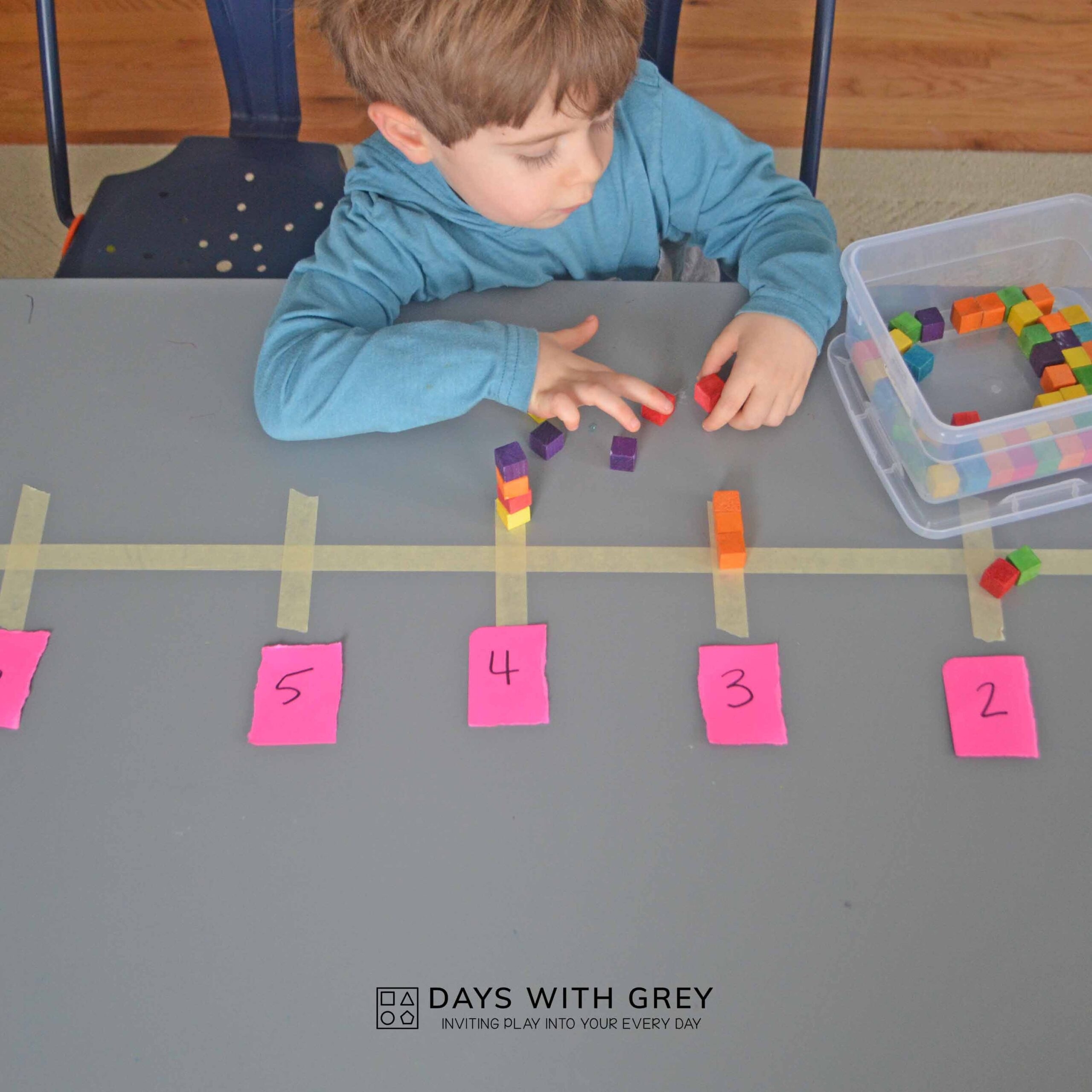 Block Count Up A Hands on Counting Activity Days With Grey