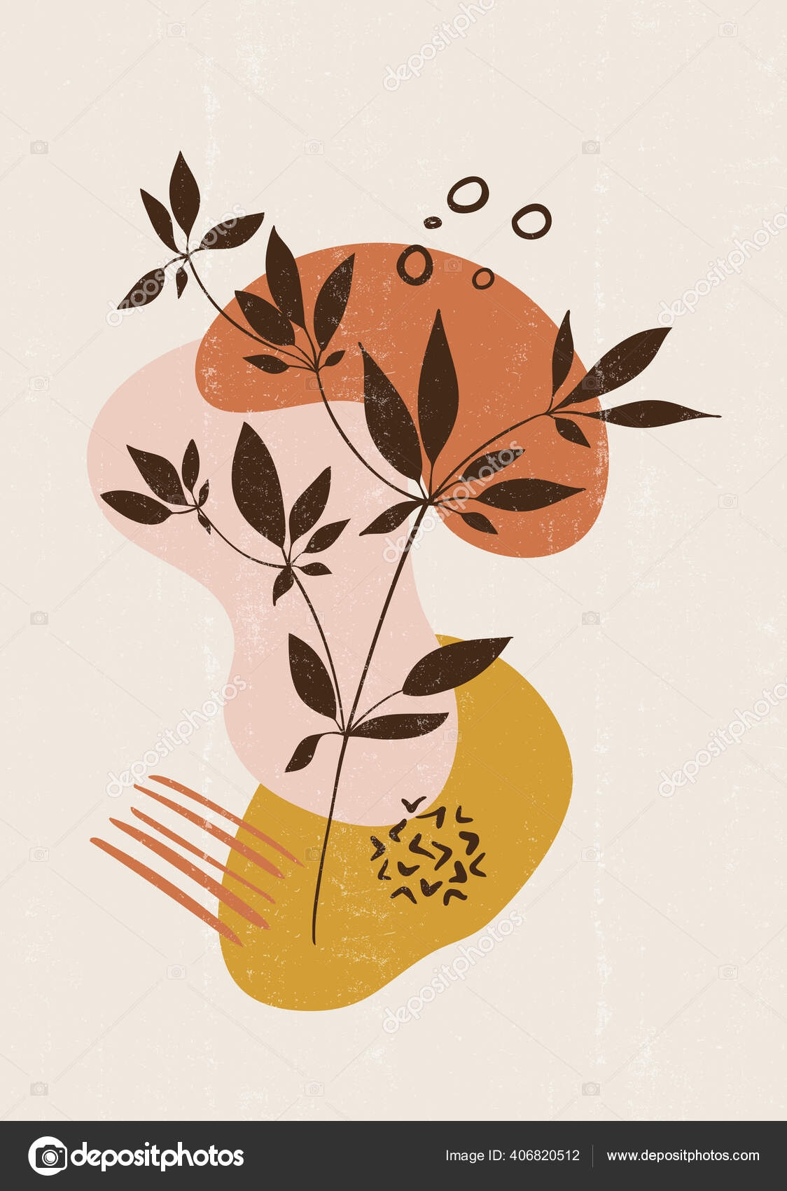 Botanical Print Boho Minimalist Printable Wall Art Abstract Home Decor Stock Vector By Tolchik 406820512