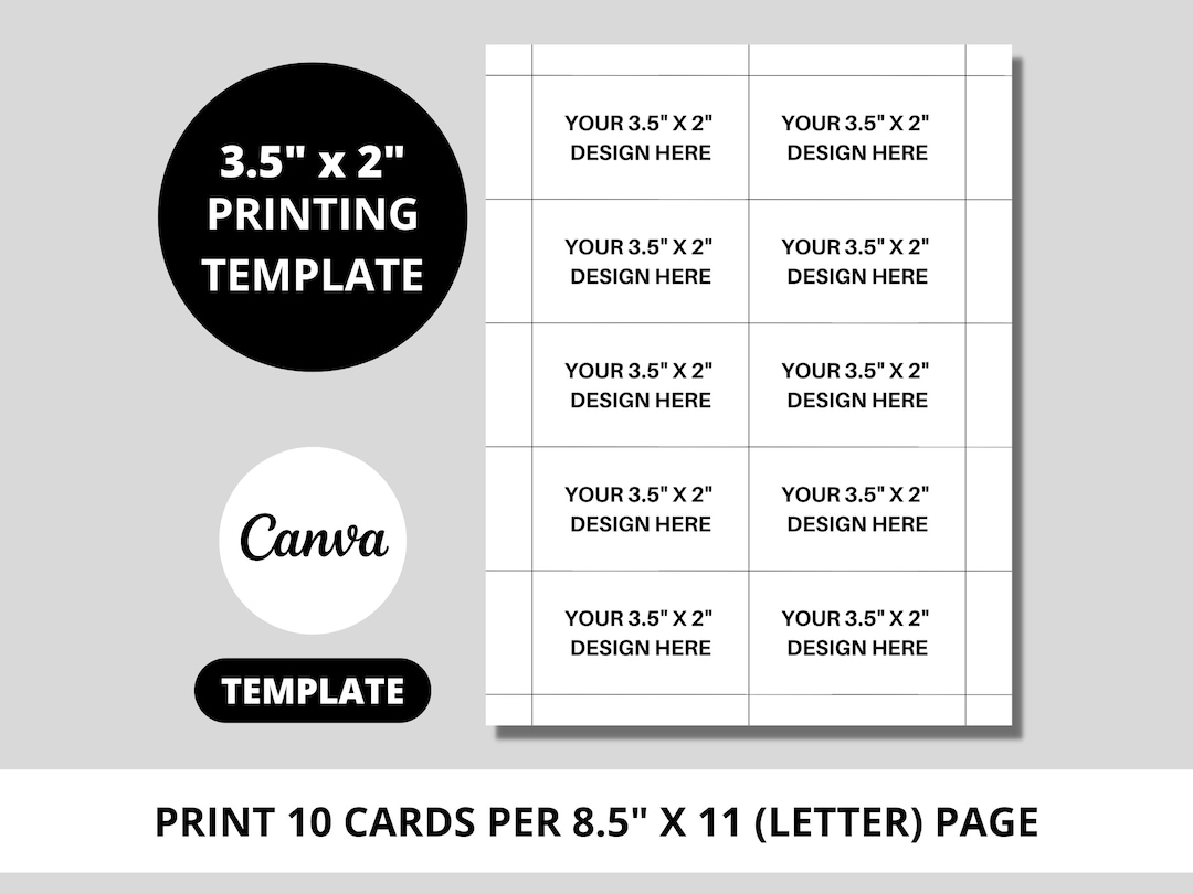 Business Card Printing Template 3 5x2 Business Card Printing Guide 8 5x11 Sheet Template Canva Editable DIY Printable INSTANT DOWNLOAD Etsy Ireland
