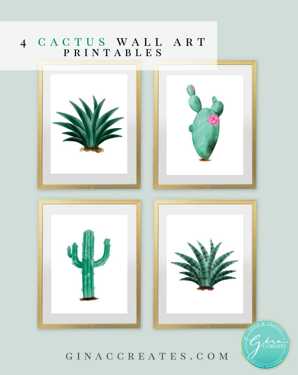 Cactus Wall Art Free Printable