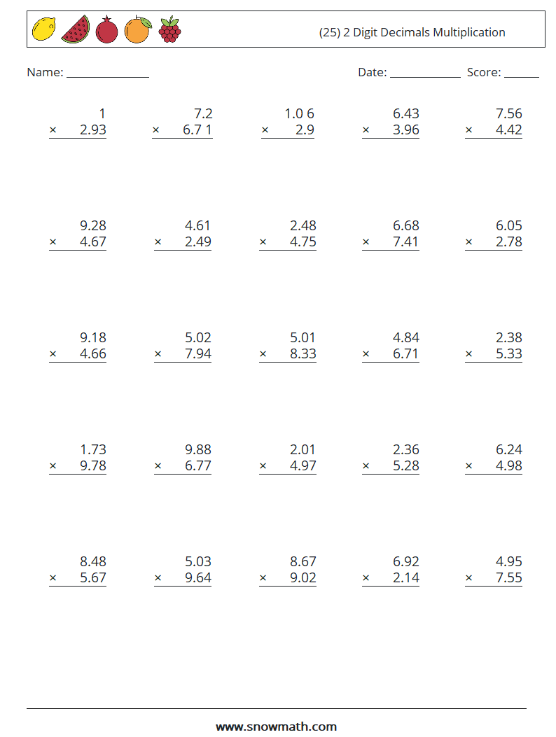 multiplying 2 digit by 2 digit
