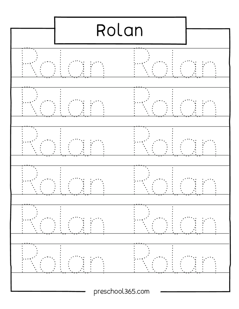 trace your name worksheet