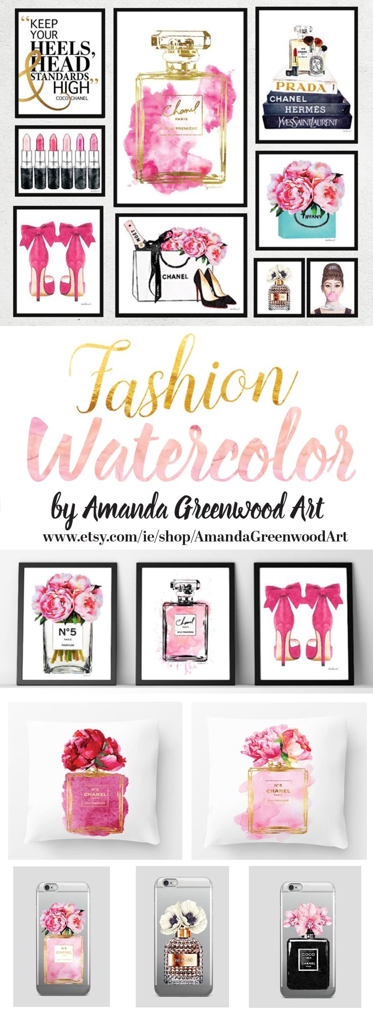 Chanel Pierrot Watercolor Fashion Illustration
