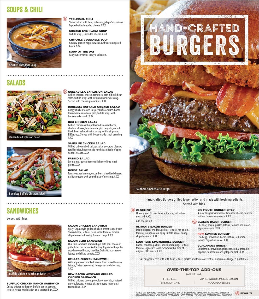 Chilis Restaurant Menu Design Cantina