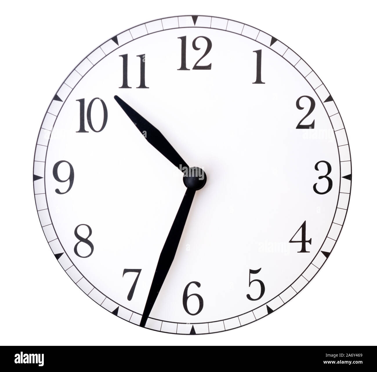 Clock Face And Hands On White Background Stock Photo Alamy