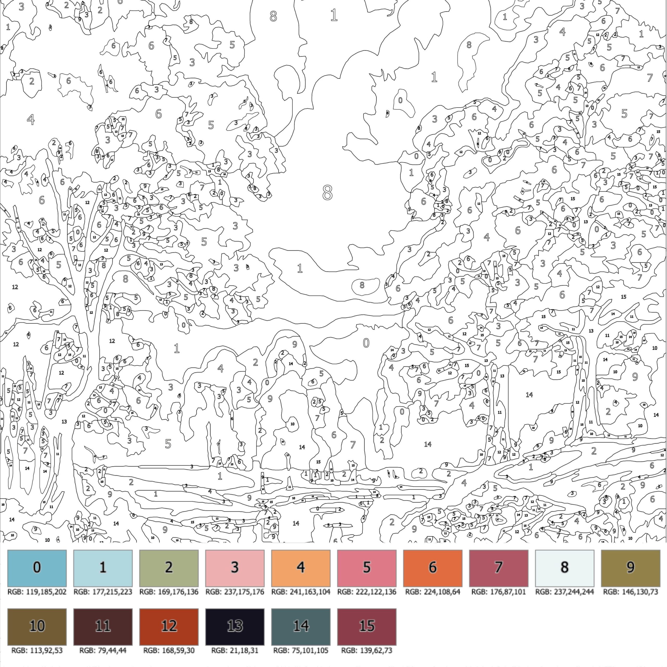 Color By Number For Adult Paint By Number Printable Beauty Landscape Coloring Pages sheets Digital Download advanced Detailed Book 441 Etsy UK