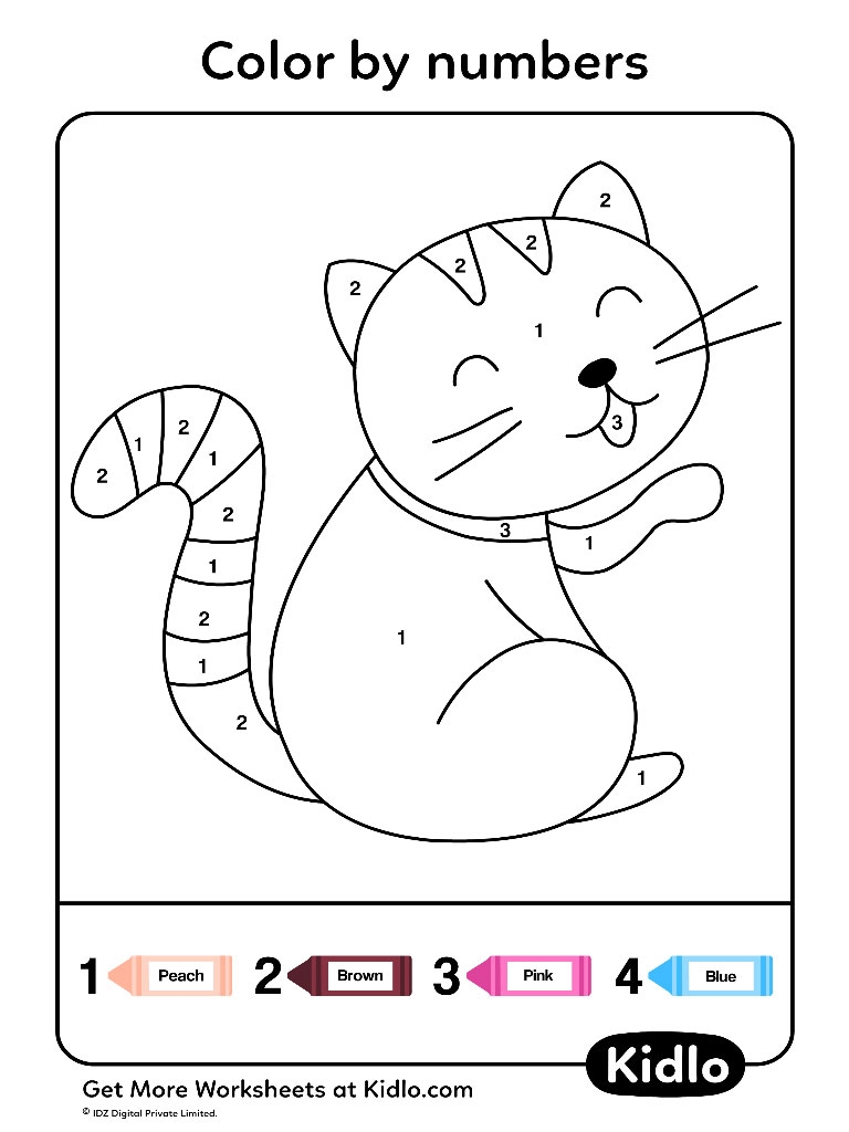 Color By Numbers Coloring Pages Worksheet 49 Kidlo