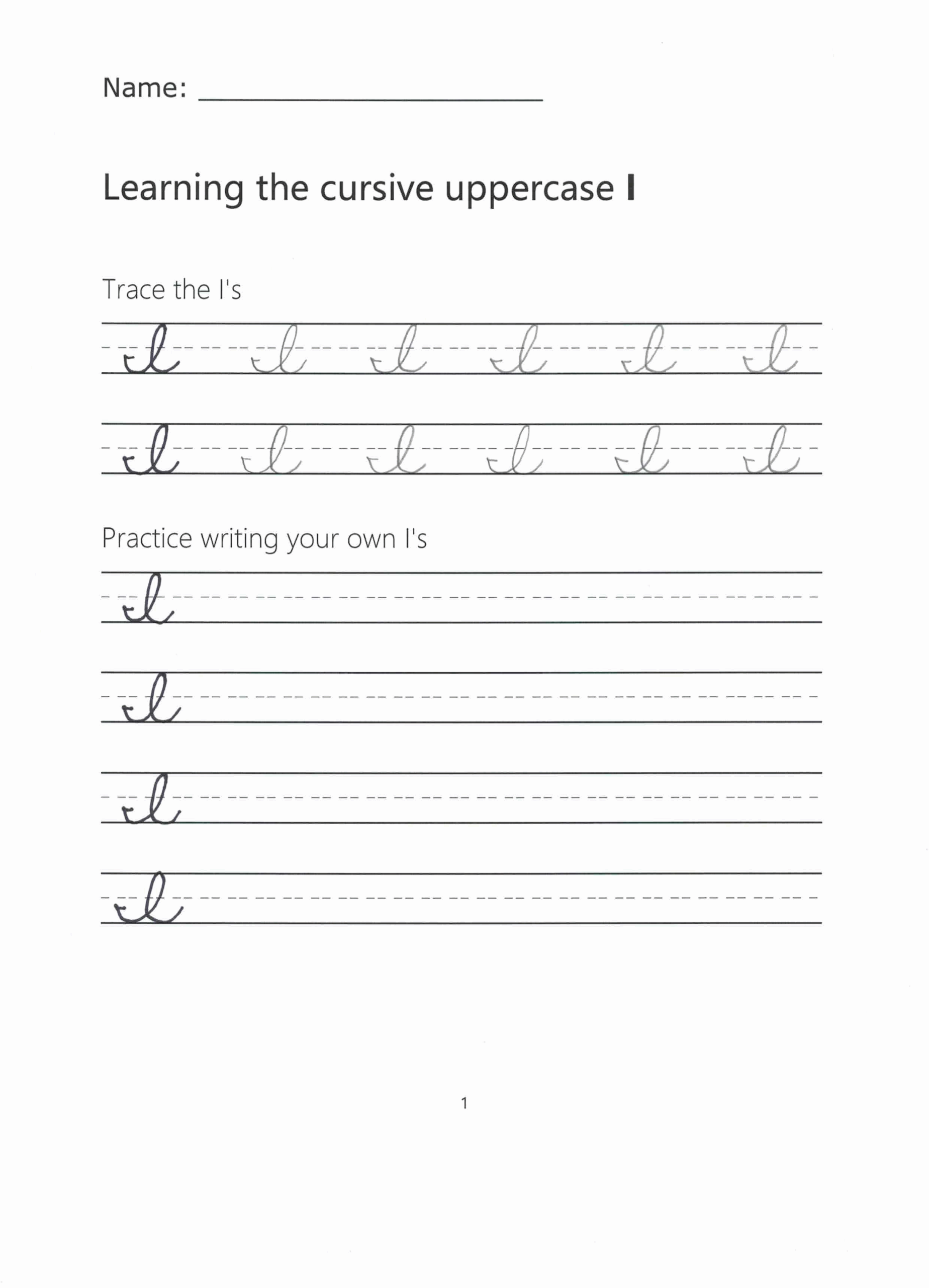 Cursive I How To Write A Capital I In Cursive