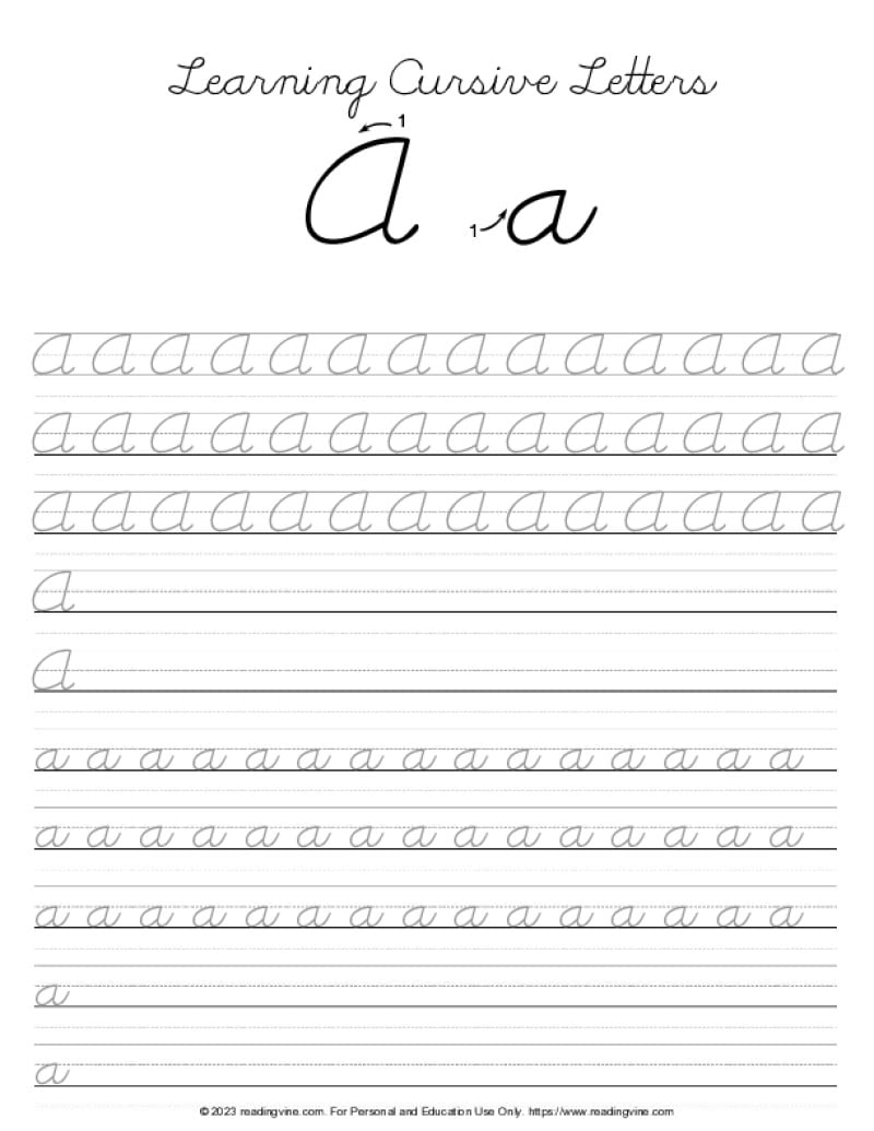 free cursive practice sheets